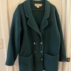 All Week Long Women M Double Breasted 100% Wool Coat/Sweater Vintage Made in HK